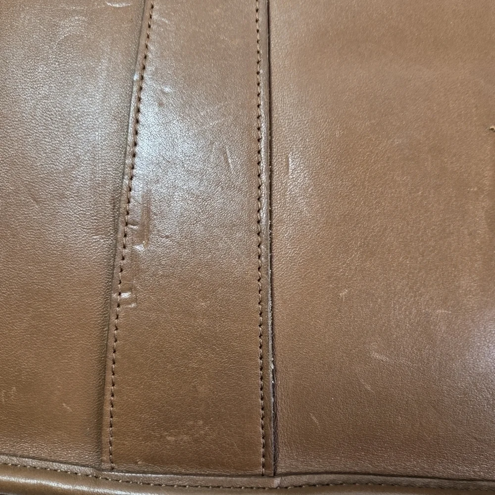 Vtg Coach 5282 embassy british tan brown leather briefcase portfolio business